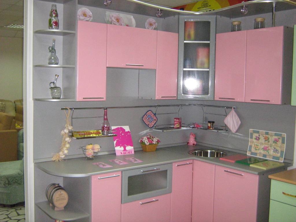 Кухня Серо Розового Цвета