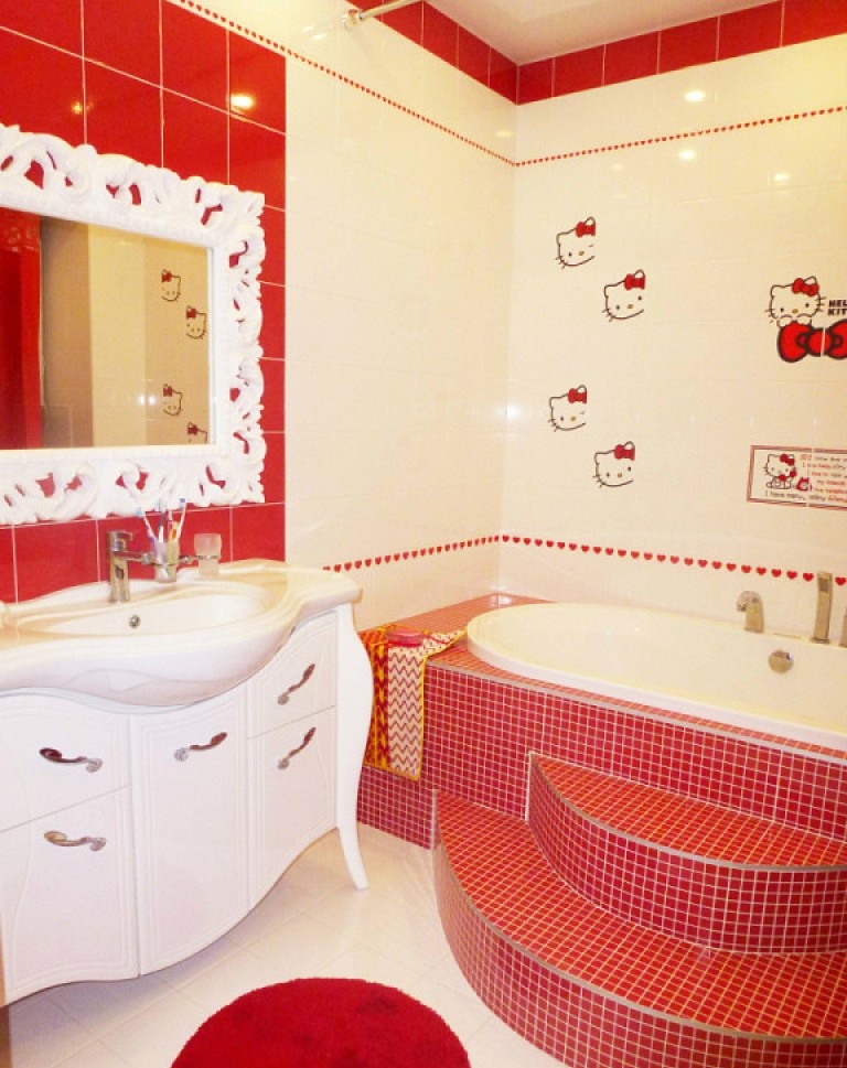 Дизайн красной ванной комнаты: 120+ реальных фото примеров и идей оформления