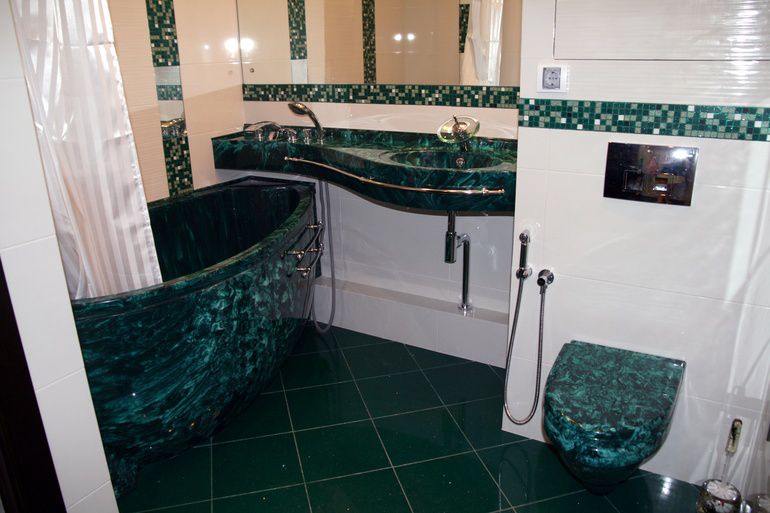 Ванная Комната Цвет Зелено Черный Фото