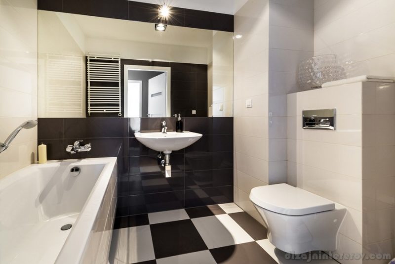 Modern bathroom interior with classic ceramic fixtures