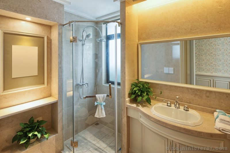 decoration and furniture in modern bathroom