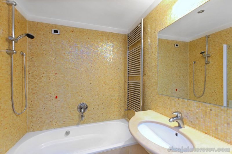 Modern Bathroom Interior With Small Bathtub