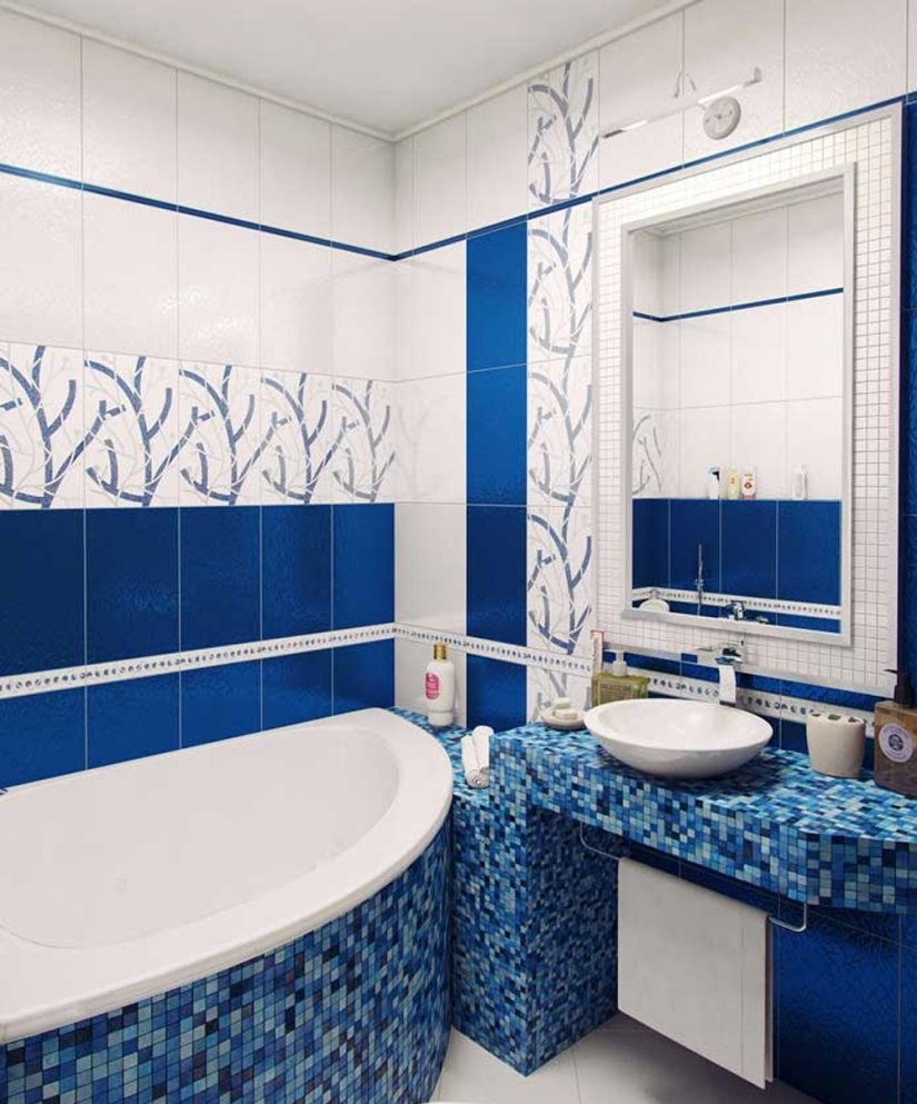 Дизайн Ванной Комнаты В Синем Цвете Фото