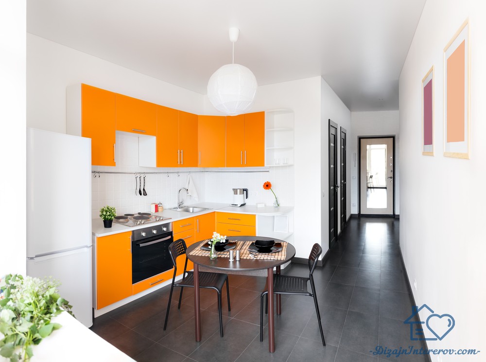 Дизайн кухни оранжевого цвета: полезные советы по оформлению и 100+ фото примеров